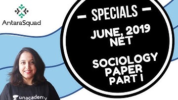 June 2019 UGC NTA-NET Sociology Paper Part I | Solved | MCQs