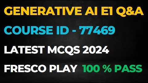 77469 TCS Generative AI E1 Assessment Answers #tcs #generativeai  #youtubevideo