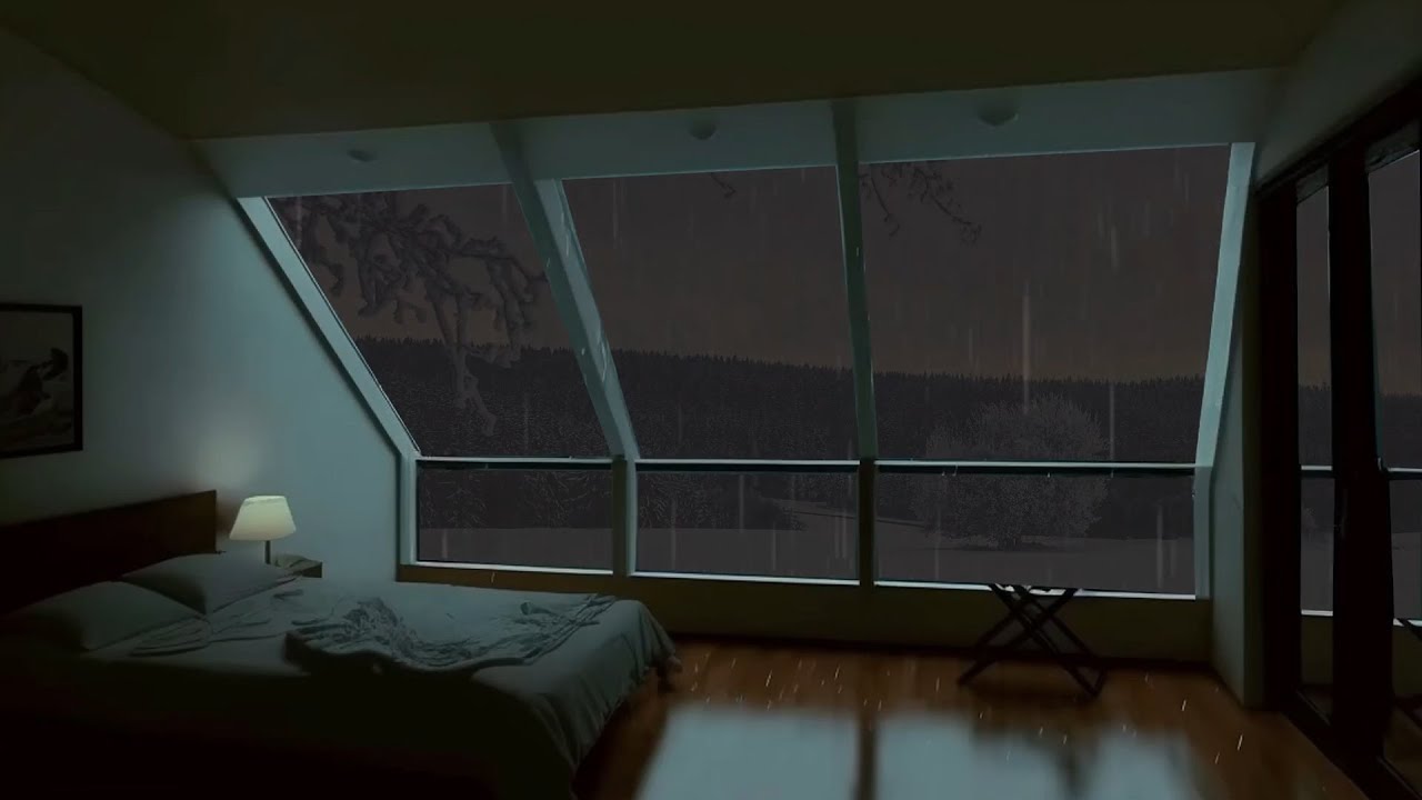 Window View with Rain Sounds for Sleeping | Help Study, PTSD, Insomnia ...