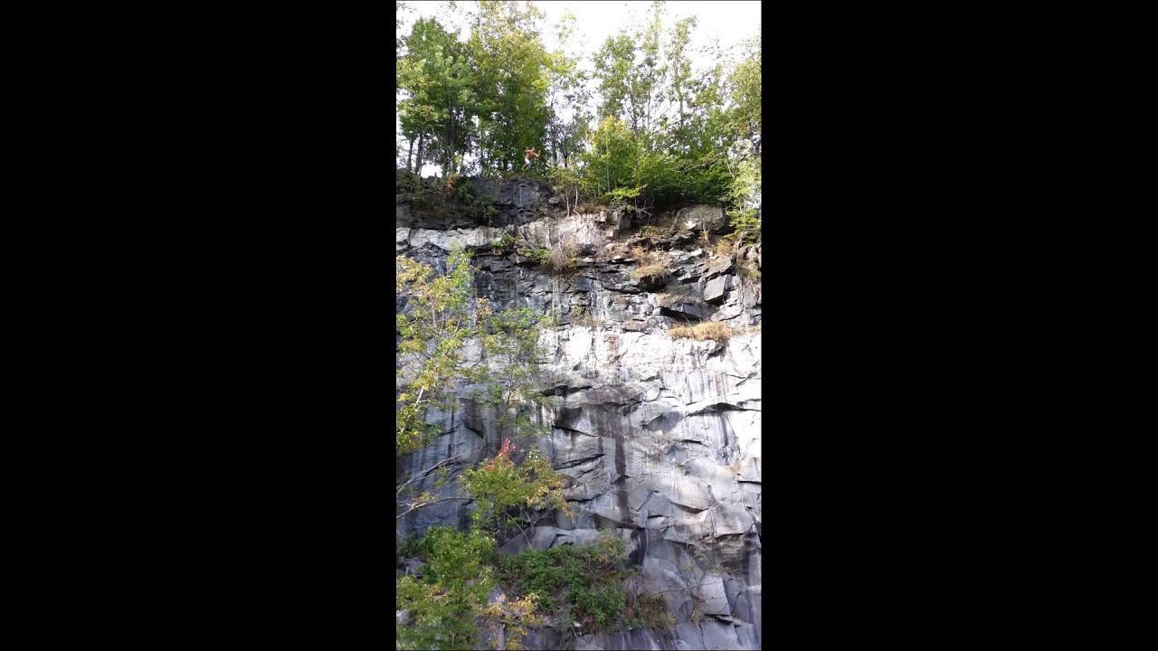 Becket Quarry 100 Foot Cliff Jump YouTube