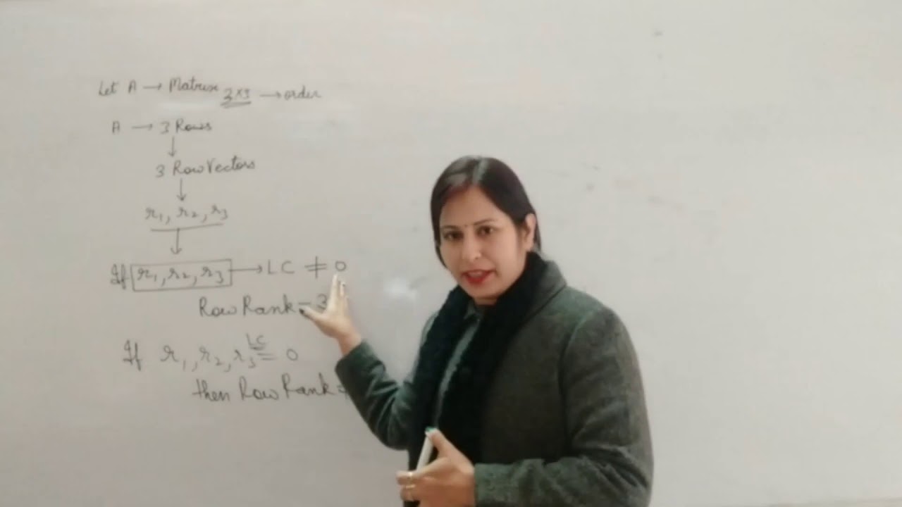 Row rank & Column rank of a matrix(Part 1) - YouTube