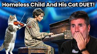 Download Lagu Legendary Street Cat and Homeless Boy Reunite on Stage for a Violin/Piano Duet MP3
