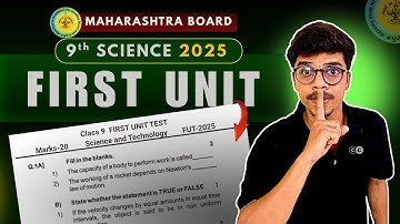 Class 9 | Science Part 1 | First Unit Test Exam | Question Paper And Solution | Maharashtra Board