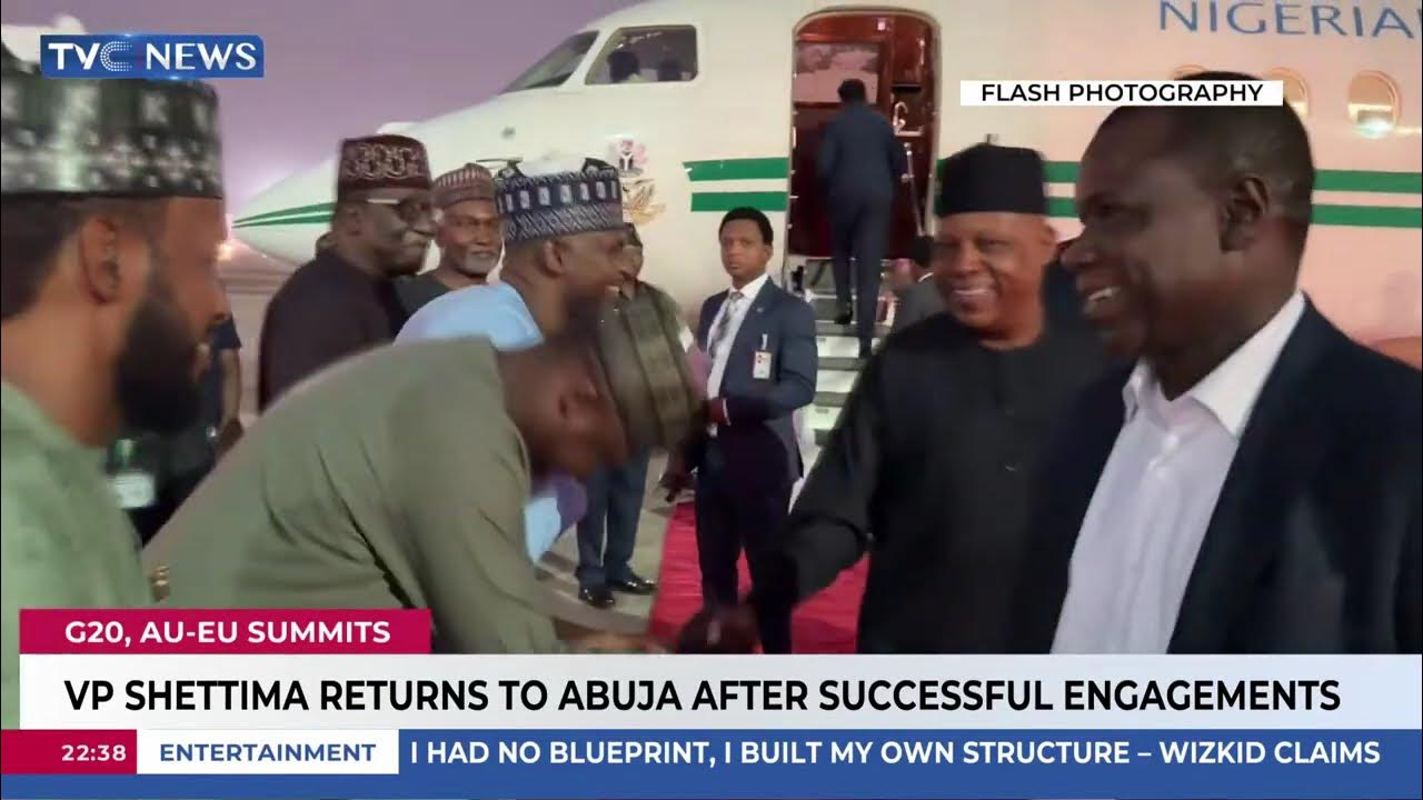 VP Shettima Returns to Abuja After G20, AU–EU Summits