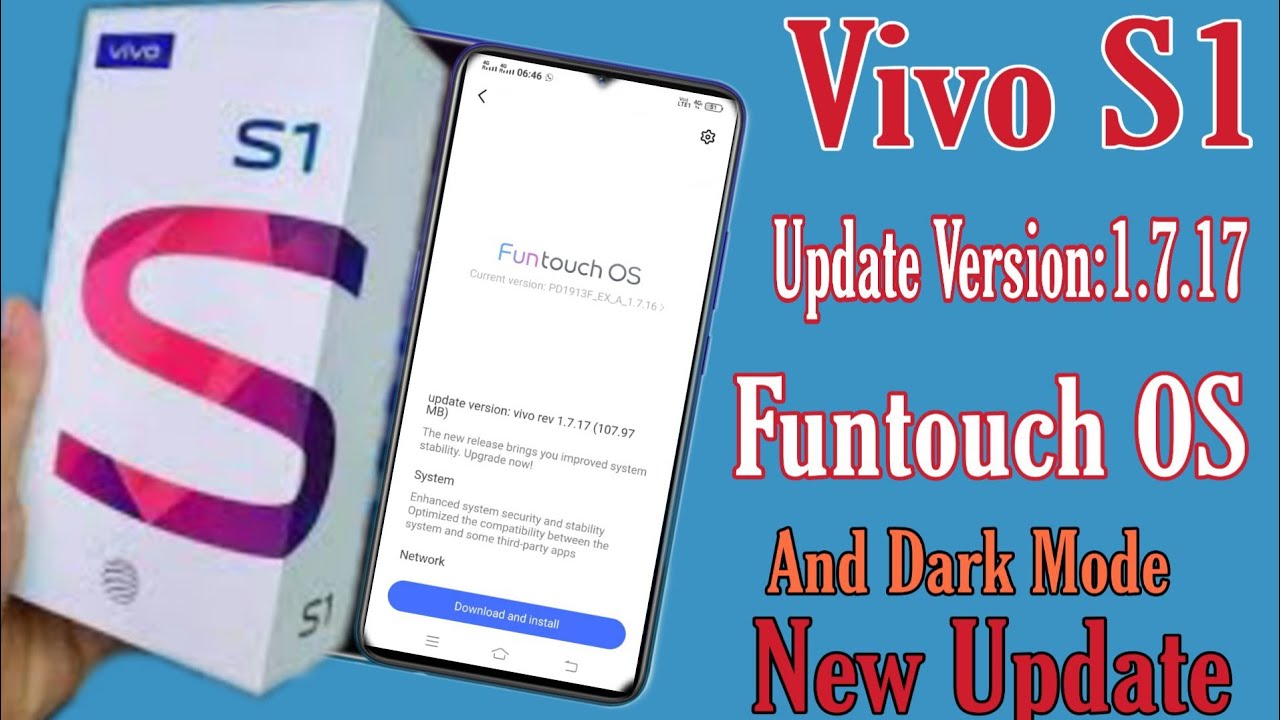 #Vivo#S1 Vivo S1 System Update Version-1.7.17 And Dark Mode New Update