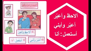 ألاحظ وأبني /أعبر وأبني/ أستعمل :أنا  من كتاب اللغة العربية للسنة الأولى صفحة 9