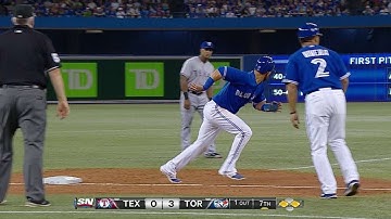 TEX@TOR: Johnson scores Bautista with sac fly