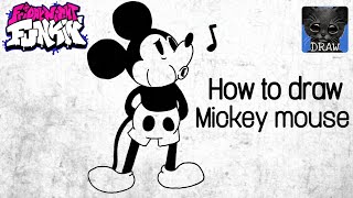 How to Draw Suicide MOUSE from Friday Night Funkin (FNF) | Wednesday mouse | Mickey Mouse Horror MOD screenshot 1
