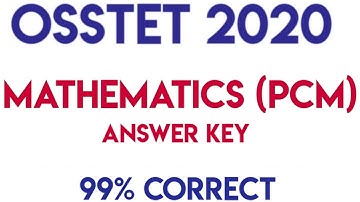 Mathematics answer key||osstet 2020||#osstet2020#bseodisha