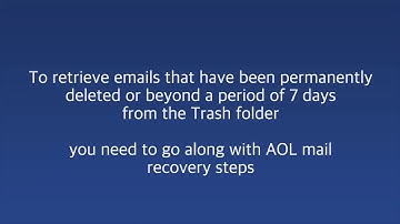 Easy Steps to Recover Deleted AOL Emails