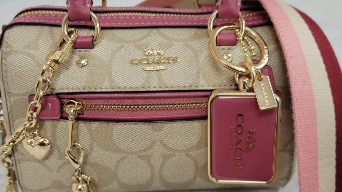 Coach, Bags, Nwt Coach Mini Rowan Satchel Bag Charm In Gold Candy Pink 38