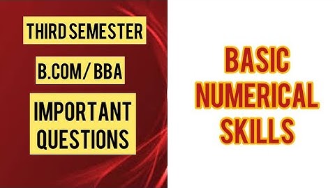 3rd Semester B.com/BBA| Basic Numerical Skills | Important questions | Calicut university