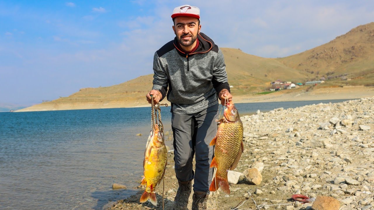 صيد سمك الكارب في تركيا 🐟🎣 صيد وتخييم على أطراف نهر الفرات ⛺⛰️ (الجزء ٢)