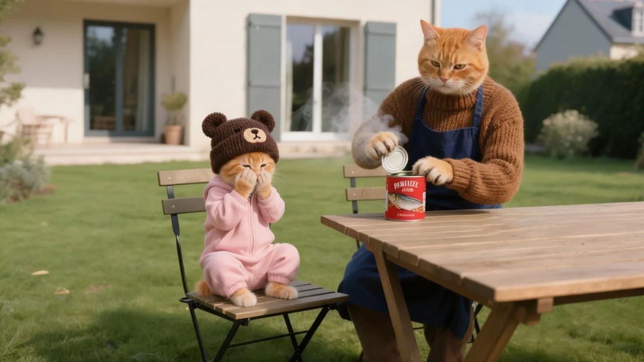 Ginger Kitten and Mama Cat🐟🤢 transform smelly herring into delicious!🍲