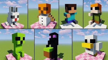 Minecraft Easy Builds Tutorial ⛏️ | Mob Statue builds 😱