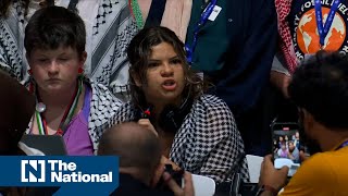 Young climate activists make impassioned speeches to Cop28 plenary