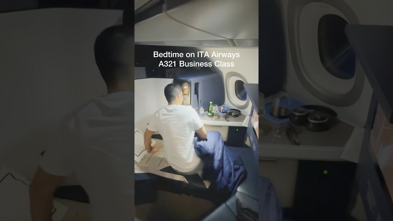 ITA Airways Full Lie Flat Business Class Seat on Airbus A321 neo