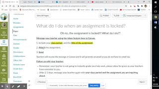 Famous IMS: What do I do when an Assignment in LOCKED in Canvas? Profile