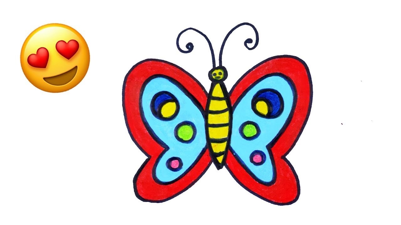 How to Draw a Butterfly for Kids Butterfly Drawing Step by Step YouTube
