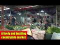 A lively and bustling countryside market - Rural Village Market Scene