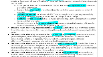 Misleading Statistics and an Example