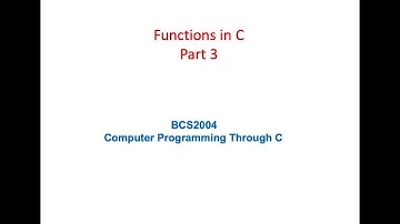 Functions in C Part 3