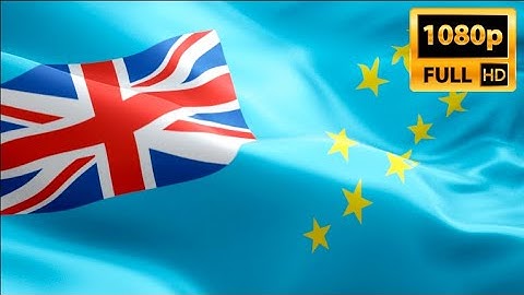 Tuvaluan flag video waving in wind. Realistic Funafuti Flag background. Tuvalu flag Full H