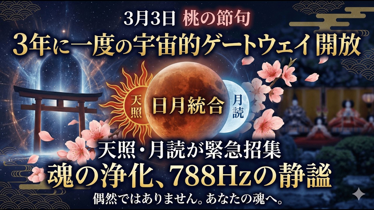 【緊急招集】3月3日 月食の夜――天照大神と月読命が788ヘルツの静謐な波動をスターシードに注いでいます