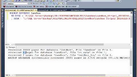 DBA Skills - Striped Backups