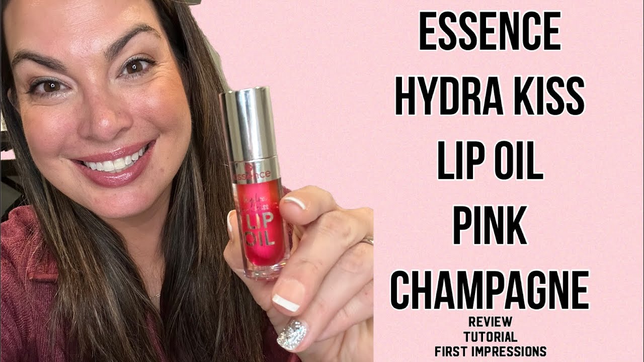 Essence hydrakiss lip oil - pink champagne - review, tutorial, first impressions 
