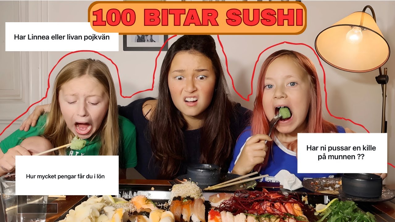 100 bitar SUSHI challenge med Linnea och Livan (+ svarar på era frågor)