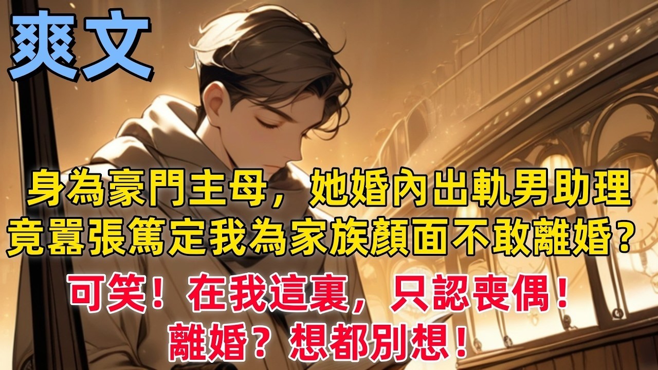 【爽文】身為豪門主母，她婚內出軌男助理，竟囂張篤定我為家族顏面不敢離婚？可笑！在我這裏，只認喪偶！離婚？想都別想！  #小説推薦 #一口氣看完