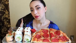 ИСПОРТИЛА  НОВыЙ ТЕЛЕФОН / Суши 🍣 Пицца 🍕/ Mukbang / Ayka Emilly