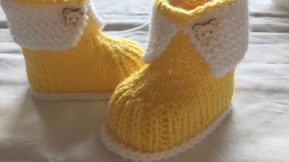 Tuto Chaussons De Bebe 0 3mois Au Tricot Youtube