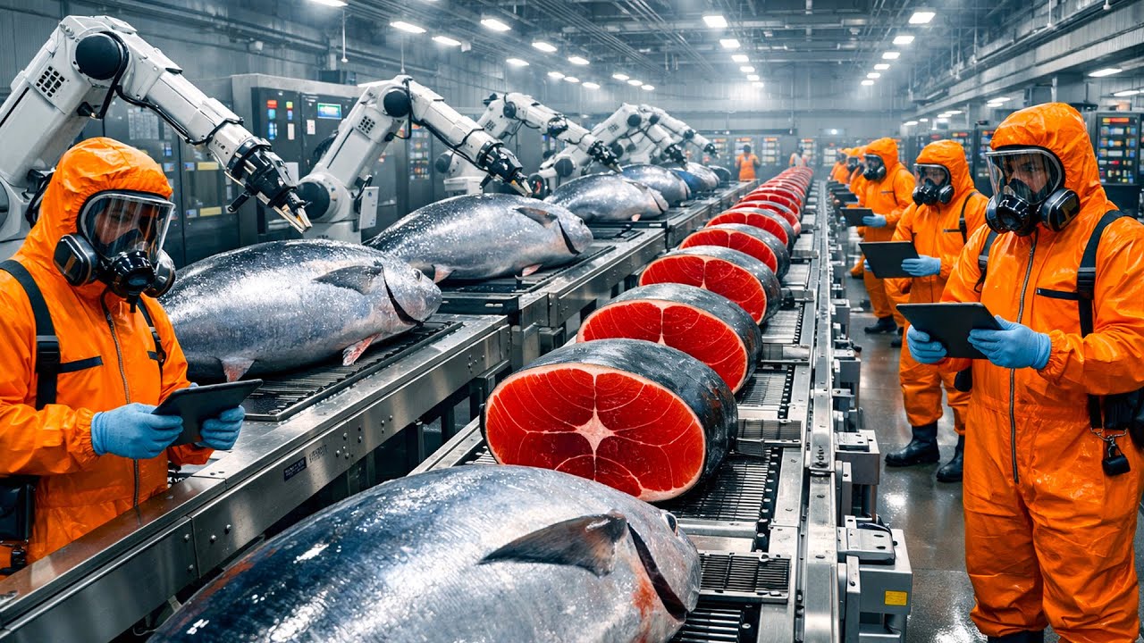 How Tuna Belly Canned Fish Is Made  Full Factory Process