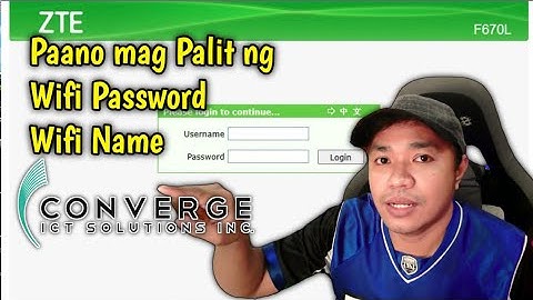 Paano mag Palit ng Wifi Password sa "CONVERGE"