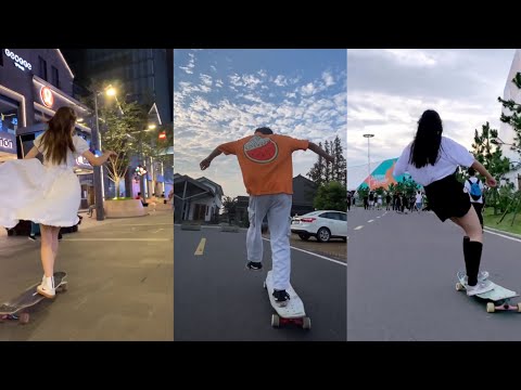 Longboard and skateboard | TIKTOK fashion skate moment compilation🙂 kwai girls and boys #37