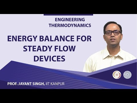 Energy balance for steady flow devices