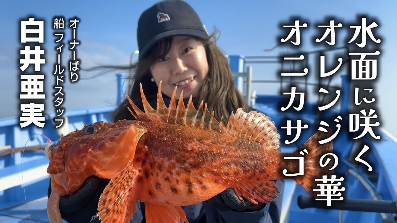 水面に咲くオレンジの華・オニカサゴ