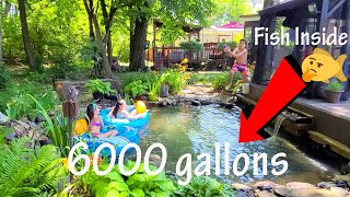 Recreation swim koi pond DIY build 6,000 gallons (expanding old 1000 gal koi pond)