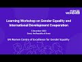 Learning Workshop on Gender Equality and International Development Cooperation