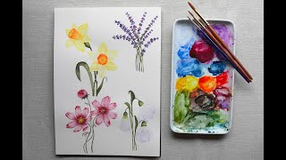 Watercolour painting for beginners - Easy flowers perfect for beginners