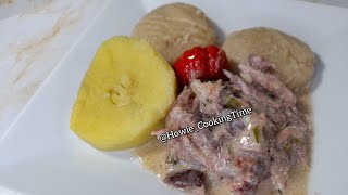 BEST JAMAICAN SALT MACKEREL RUNDOWN  RECIPE / ‘Run Dung' |Howie_CookingTime|🇯🇲