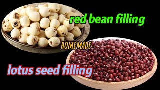 Red bean paste and lotus seed paste