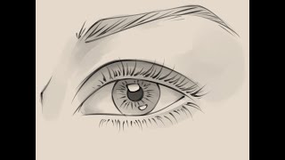 تعلم رسم العين بسهولة  ... بالقلم الرصاص للمبتدئين مع الخطوات.....👍😍drawing eye in a simple wa