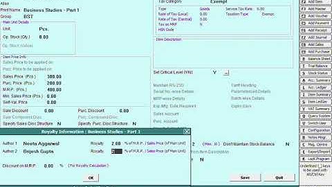Royalty Calculation in BUSY Hindi
