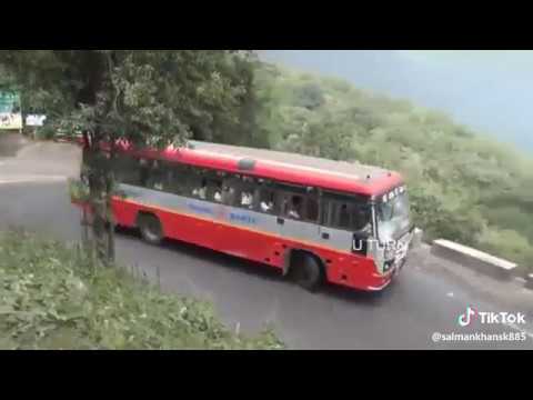 Brilliant ksrtc driver Going high speed on throgh the ghat section u turn