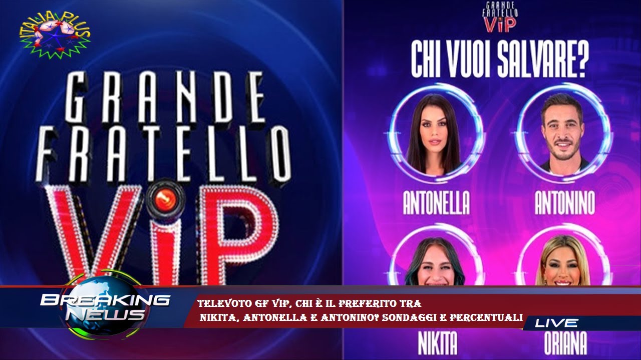 Televoto GF VIP, chi è il preferito tra Nikita, Antonella e Antonino? Sondaggi e percentuali Televoto GF VIP, chi è il preferito tra Nikita, Antonella e Antonino? Sondaggi e percentuali