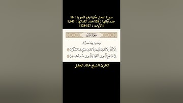 سورة النحل، [الآيات: 127-128] تلاوة خاشعة بصوت القارئ خالد الجليل