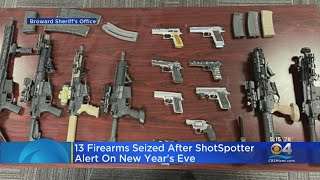ShotSpotter Alert Leads To Arrest, 13 Weapons Seized On New Year's Eve In Central Broward